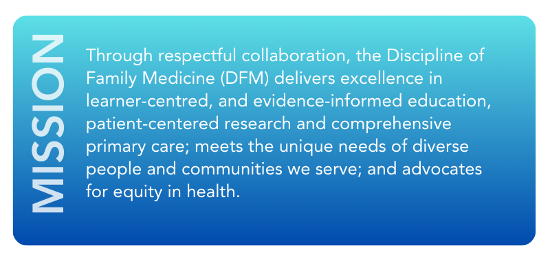 Graphic with text of Family Medicine mission statement